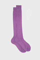 SOCKS CESARE, 100% COTTON, SOLID COLOR, LILAC.