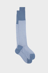 SOCKS ILARIO, 100% COTTON, LIGHT BLUE WHITE.