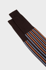 SOCKS MAURO, 100% COTTON, DARK BROWN