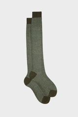 SOCKS MICHELE, 75% COTTON 25% LINEN, GREEN.