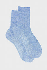 CALZA SARA, 90% LINO 10% NYLON, CERULEAN.