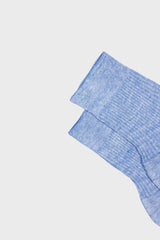 CALZA SARA, 90% LINO 10% NYLON, CERULEAN.