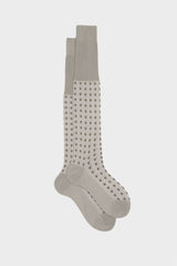 Bresciani Nicola socks in mercerised Egyptian cotton, with a pearl geometric micro-pattern inspired by art deco.