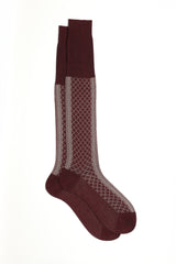 SOCKS MOSAICO, 100% COTTON, BURGUNDY.