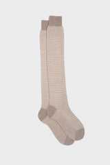 SOCKS EGON.WOOL 75% CASHMERE 25%, BROWN-IVORY.
