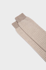 SOCKS EGON.WOOL 75% CASHMERE 25%, BROWN-IVORY.