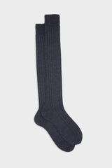 SOCKS LUPO. WOOL BLEND, SOLID COLOR, CHARCOAL.