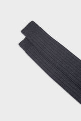 SOCKS LUPO. WOOL BLEND, SOLID COLOR, CHARCOAL.