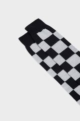 CALZA ADAMO. LANA 90% NYLON 10%, BLACK-GREY.