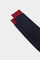 SOCKS ELIA. WOOL 90% NYLON 10%, NAVY-RED.