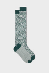 SOCKS ASTRUM. WOOL BLEND, GREEN WHITE