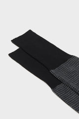SOCKS CARLO. PIED DE POULE, 80% WOOL 20% POLYAMIDE, BLACK-GREY.
