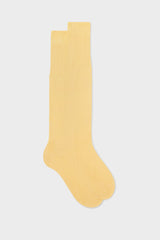Bresciani Lorenzo long socks in extrafine mercerised Egyptian cotton, in a solid grapefruit color.
