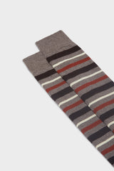 CALZA TITO, 90% LANA 10% NYLON, BROWN/COFFEE/CREAM/RUST.