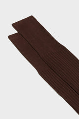 Close-up of the ribbed cuff on Bresciani Cesare socks, highlighting the high cuff and solid burgundy color.