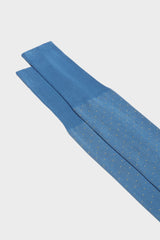 Close-up of the pindots pattern on the cuff of Bresciani Fabio socks, in a avio color.