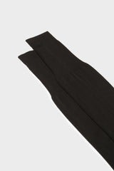 Close-up of the ribbed cuff on Bresciani Lorenzo socks, in a solid charcoal color.