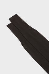 Close-up of the ribbed cuff on Bresciani Lorenzo socks, in a solid dark brown color.