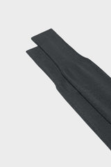 Close-up of the ribbed cuff on Bresciani Lorenzo socks, in a solid grey melange color.