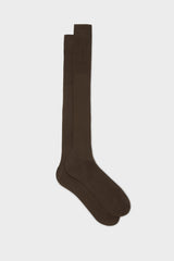 CALZA MARCELLO. 100% COTONE BIOLOGICO, TINTA UNITA, BROWN.