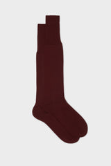 SOCKS MARCO. WOOL BLEND. SOLID COLOR, BURGUNDY