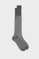 Bresciani Mario socks in mercerised Egyptian cotton, featuring a medium grey vanisee pattern.
