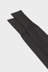 Close-up of the high cuff on Bresciani Celio socks, highlighting the single rib texture in a solid charcoal color.