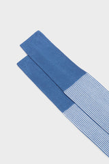 CALZA ENEA, 100% COTONE, CORNFLOWER-WHITE.