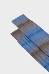 CALZA LUX, 100% COTONE, DARK BROWN - SKY BLUE.