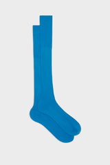 SOCKS MARCELLO, 100% BIOLOGIC COTTON, SOLID COLOR, TURQUOISE.