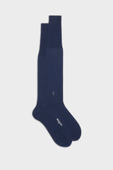 SOCKS MONOGRAMMA, 100% COTTON, BLUE-MEDIUM GREY.