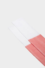 CALZA ENEA, 100% COTONE, WHITE - RED CORAL.