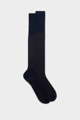 Bresciani Mario socks in mercerised Egyptian cotton, featuring a blue and brown vanisee pattern.