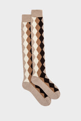 SOCKS CORRADO, 90%WOOL 10%NYLON, BROWN.