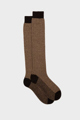 CALZA DAVIDE, 75%LANA 25% CASHMERE, CAFFE'.
