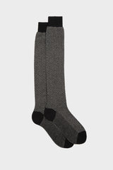 SOCKS DAVIDE, 75%WOOL 25%CASHMERE, BLACK.