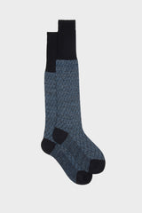 SOCKS ANTEO, 75% COTTON 25% LINEN, NAVY,