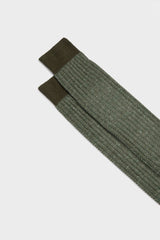 SOCKS MICHELE, 75% COTTON 25% LINEN, GREEN.