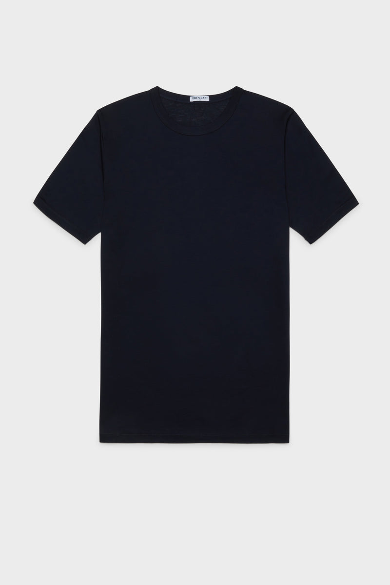 T-SHIRT, ROUND NECK. STRETCH, SHORT SLEEVE, BLUE.