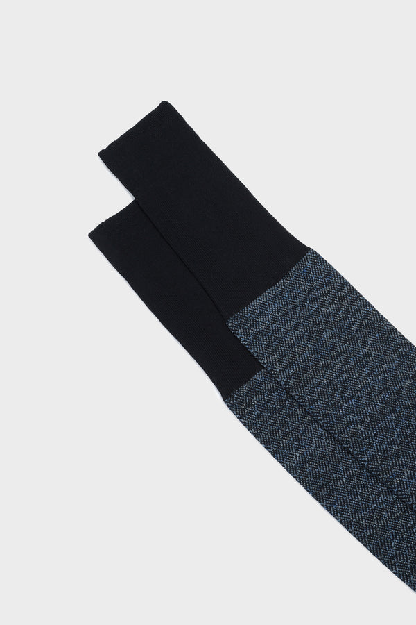 SOCKS MATTIA. 75% COTTON, 25% LINEN, NAVY - JEANS