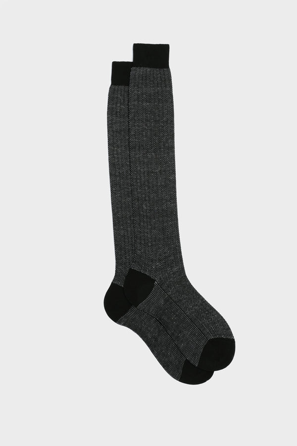 SOCKS MICHELE. 75% COTTON, 25% LINEN, BLACK - DARK GREY