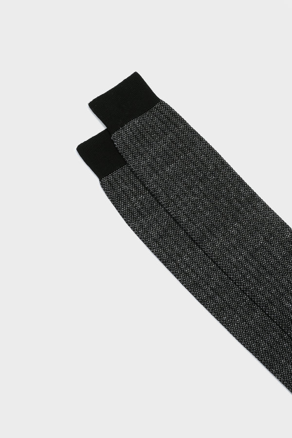 SOCKS MICHELE. 75% COTTON, 25% LINEN, BLACK - DARK GREY