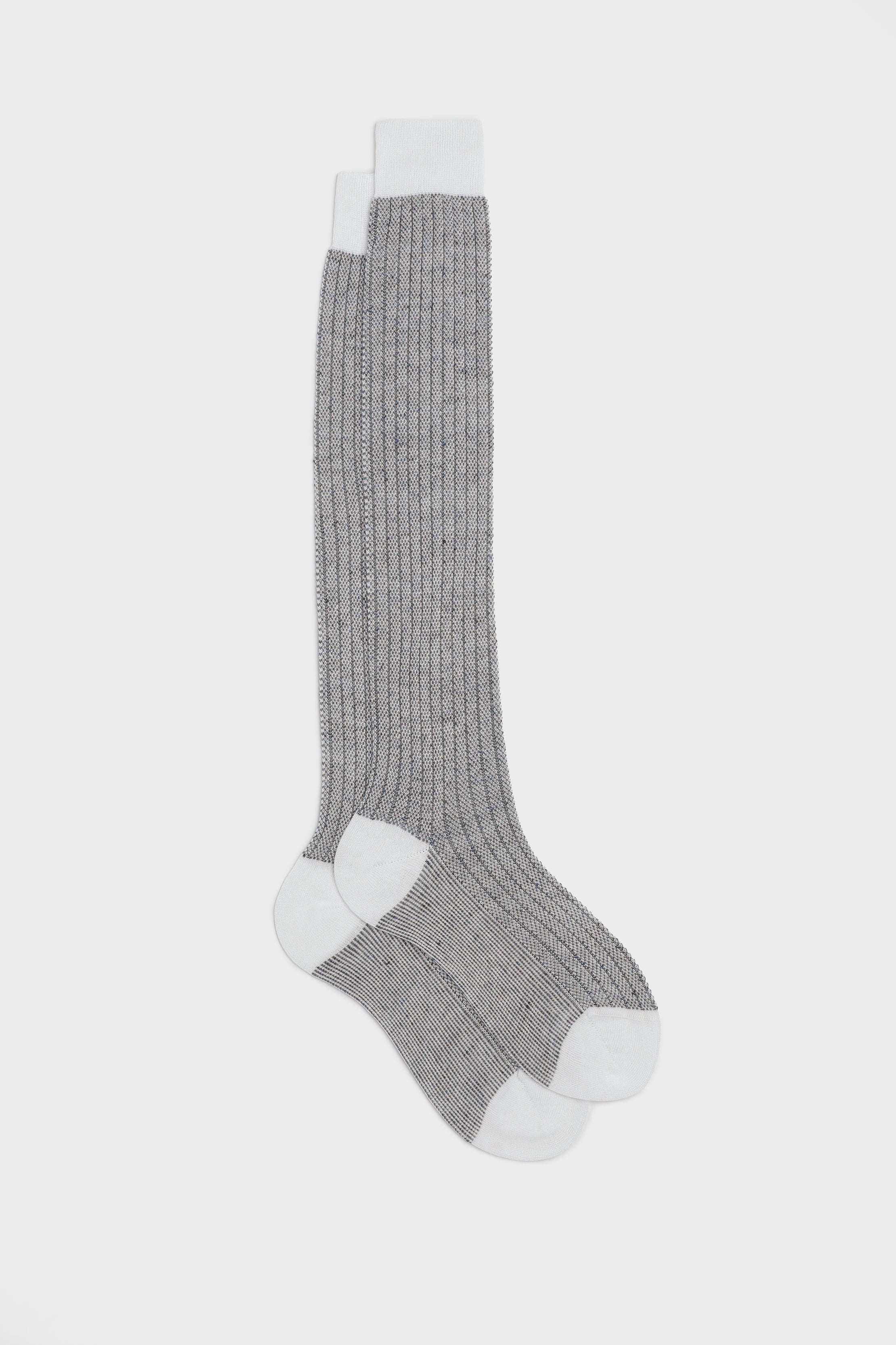 CALZA MICHELE. 75% COTONE 25% LINO, WHITE-JEANS.