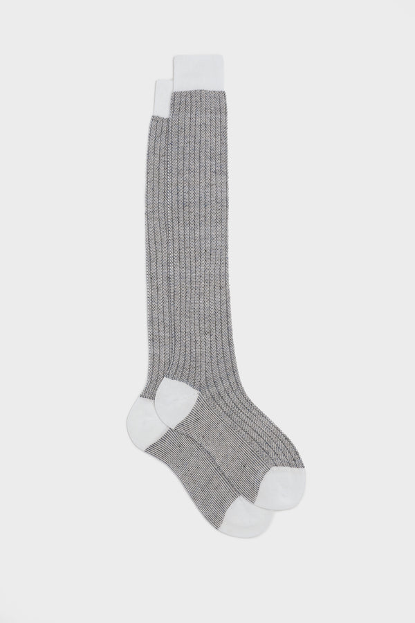 SOCKS MICHELE. 75% COTTON, 25% LINEN, WHITE - JEANS