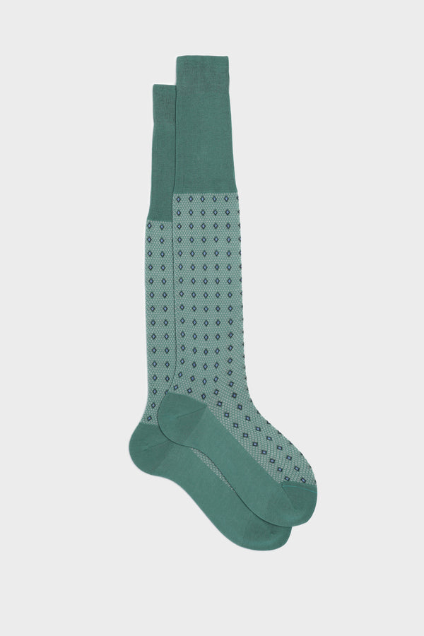 SOCKS NICOLA. 100% COTTON, MINT- WHITE - BLACK - AVIO