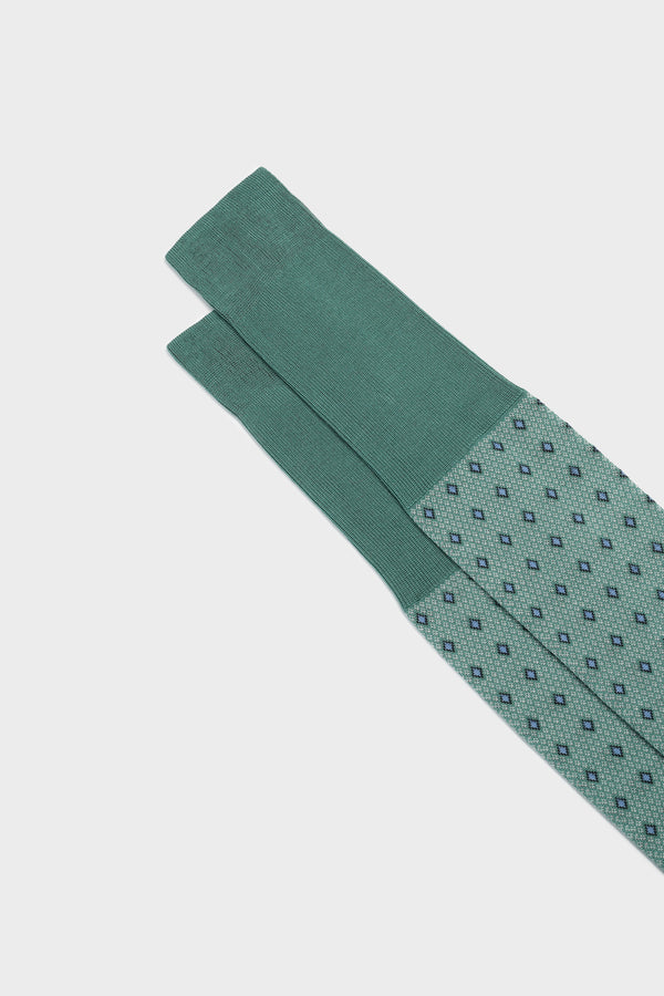 SOCKS NICOLA. 100% COTTON, MINT- WHITE - BLACK - AVIO