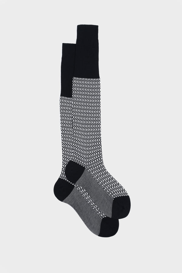 SOCKS REMO. 100% COTTON, NAVY - WHITE