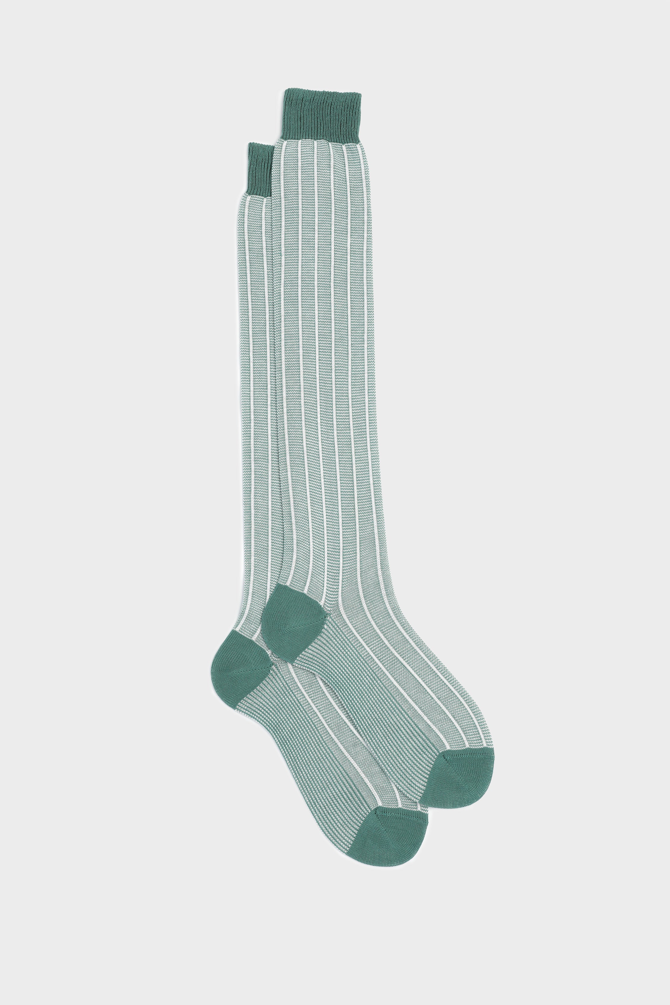 CALZA SIMONE. 100% COTONE, MINT-WHITE
