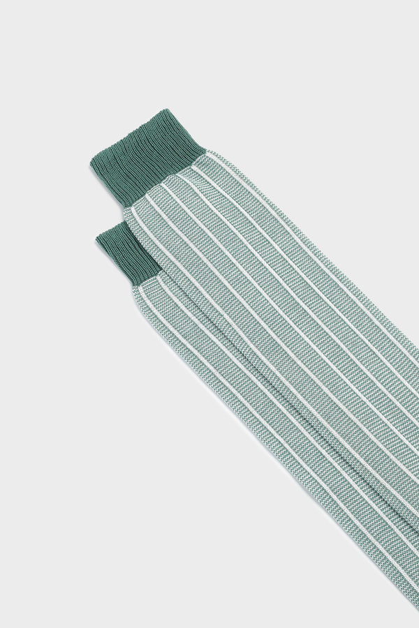 SOCKS SIMONE. 100% COTTON, MINT - WHITE