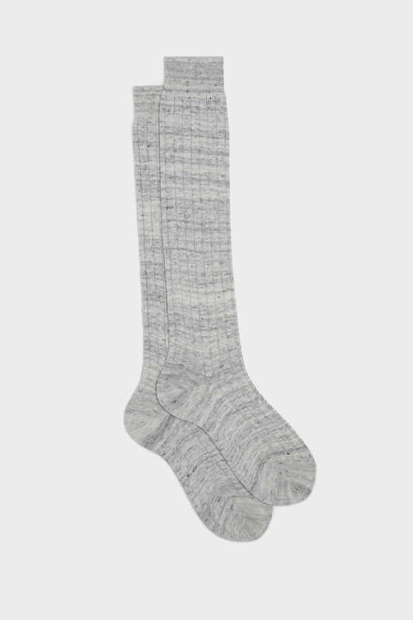 SOCKS VALERIO.90% LINEN, 10% NYLON, SOLID COLOR, PEARL GREY